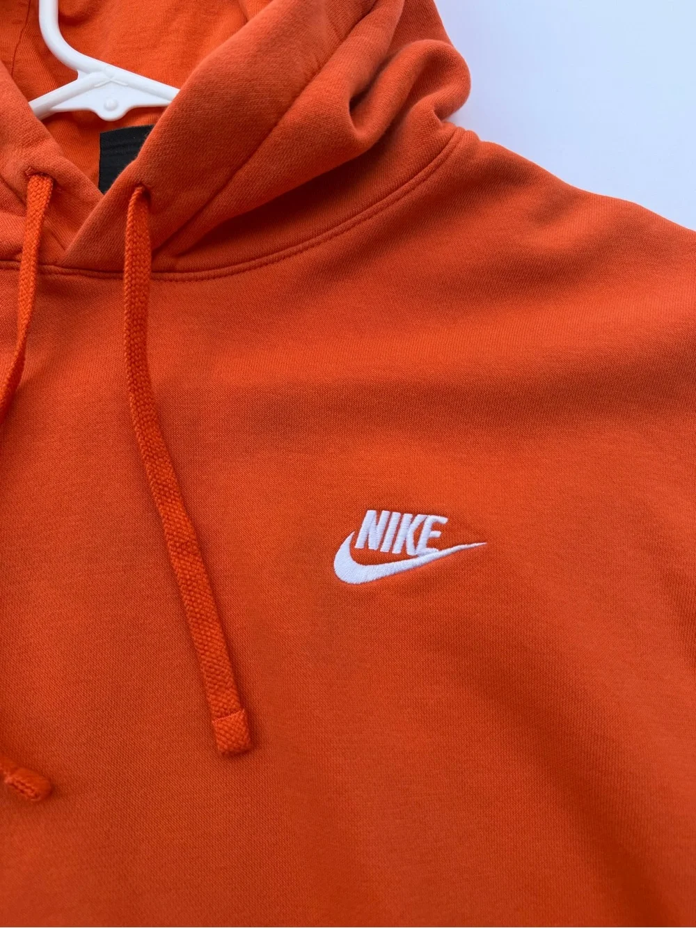 Nike Orange Hooded Sweatshirt with White Swoosh